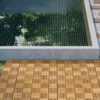 30 Piece Interlocking Deck Tiles Checker Pattern, Square Acacia Hardwood Outdoor Flooring For Patio, Bancony, Pool Side - Yellow - Image 25