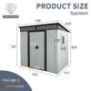 6Ft X 5Ft Outdoor Metal Storage Shed With Window And Transparent Plate For Garden, Lawn - White / Black - Image 5