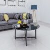 Round Whole Coffee Table, Clear Coffee Table,Modern Side Center Tables For Living Room, Living Room Furniture - Black - Image 6