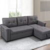 Ashlyn - Reversible Sleeper Sectional Sofa With Storage Chaise, USB Charging Ports nd Pocket - Dark Gray - Image 7