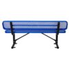 6' Outdoor Steel Bench With Backrest - Blue - Image 11