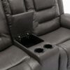 2 Seater Home Theater Recliner Manual Recliner Chair With A Storage Box And Two Cup Holders For Living Room - Gray - Image 21