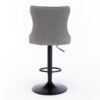 Swivel Velvet Barstools Adjusatble Seat Height , Modern Upholstered Bar Stools With Backs Comfortable Tufted For Home Pub And Kitchen Island (Set of 2) - Gray - Image 8