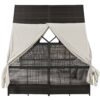 Outdoor Daybed Patio Lounge Bed With Adjustable Backrest Double Sun Lounger With Curtains, 4 Pillows For Garden Patio Poolside Balcony Beach - Beige - Image 21