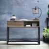 Galeno - Legs Writing Desk - Rustic Oak / Black - Image 6