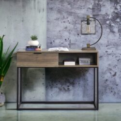 Galeno - Legs Writing Desk - Rustic Oak / Black