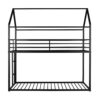 Bunk Beds Twin Over Twin, House With Frame Built-In Ladder, No Box Spring Needed - Black - Image 5