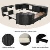 Spa Surround Spa Frame Quadrilateral Outdoor Rattan Sectional Sofa Set With Mini Sofa, Wooden Seats And Storage Spaces - Beige - Image 6