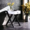 Fierce - Accent Table With Built - In USB Port - White / Black - Image 3