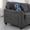 Leo - Woven 7 Piece Modular L-Shape Sectional Sofa And Ottoman - Dark Gray - Image 8