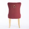 Nikki - Modern, High-End Tufted Solid Wood Contemporary Velvet Upholstered Dining Chair With Golden Stainless Steel Plating Legs, Nailhead Trim (Set of 2) - Burgundy - Image 8