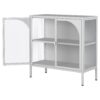 Metal Sideboard Cabinet, Accent Storage Cabinet With 2 Glass Doors, Modern Coffee Bar Cabinet With Adjustable Shelves 154 Lbs Capacity For Kitchen, Living Room And Hallway - White - Image 15