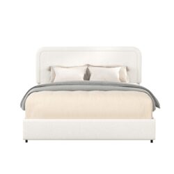 Liv - Patented 2 Drawers Queen Upholstered Storage Platform Bed - Ivory Boucle