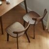 Simple Dining Chair, Solid Chair Table For Living Room Chair - Dark Natural - Image 11