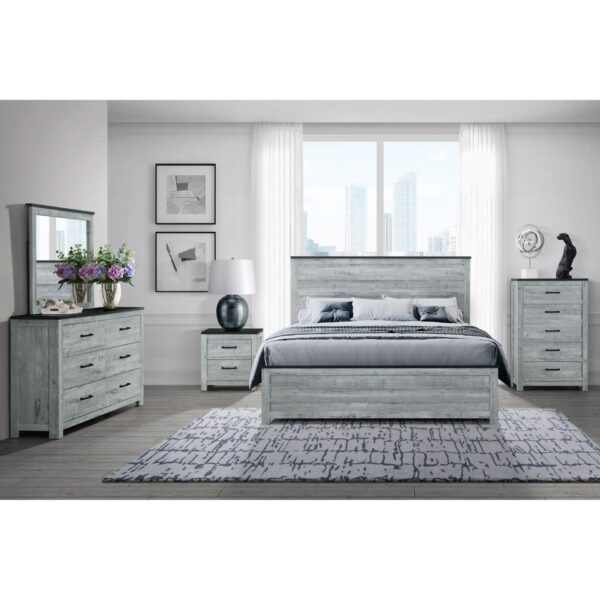 Kicks - 5 Pieces Full Bedroom Set - Gray Wash