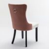 Nikki - Modern, High-End Tufted Solid Wood Contemporary And Velvet Upholstered Dining Chair With Wood Legs Nailhead Trim (Set of 2) - White / Pink - Image 7