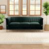 Fx-P82-Gr (Sofa) Velvet Sofa, Mid-Century Sofa Furniture Chesterfield Couch For Living Room - Green - Image 23