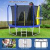 10' Trampoline With Basketball Hoop, Astm Approved Reinforced Type Outdoor Trampoline With Enclosure Net - Blue - Image 11