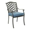 Aluminum 5 Piece Round Dining Set With 4 Arm Chairs - Sapphire Blue - Image 4