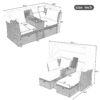 2 Seater Outdoor Patio Daybed Outdoor Double Daybed Outdoor Loveseat Sofa Set With Foldable Awning And Cushions For Garden, Balcony, Poolside - Gray - Image 2
