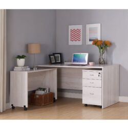 Mid-Century Mobile Desk - White Oak