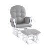 Mason - Glider And Ottoman White Wood - Oyster Fabric - Image 2
