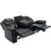 3 Pieces Recliner Sofa Sets Home Theater Seating Manual Recliner Chair With Center Console And Led Light Strip For Living Room - Black - Image 22