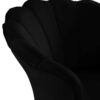 Angelina - Velvet Scalloped Back Barrel Accent Chair With Metal Legs - Black - Image 4