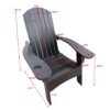 Outdoor Or Indoor Wood Adirondack Chair With An Hole To Hold Umbrella, On The Arm - Black - Image 6
