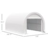 Outsunny - 10' x 16' Carport, Heavy Duty Portable Garage Storage Tent With Large Zippered Door, Anti-Uv Pe Canopy Cover For Car, Truck, Boat, Motorcycle, Bike, Garden Tools, Outdoor Work - White - Image 7