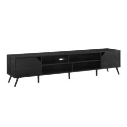 Contemporary 2 Door Minimalist TV Stand For TVs Up To 90" - Black