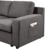 Waylon - Linen 7 Seater U-Shape Sectional Sofa Chaise With Pocket - Gray - Image 3