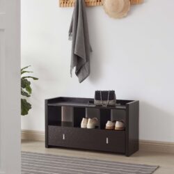 Shoe Entry Bench With Drawer, Shoe Storage Organizer - Red Cocoa