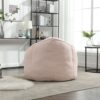 Bedding Bean Bag Sofa Chair High Pressure Foam Bean Bag Chair Adult Material With Padded Foam Padding Compressed Bean Bag With Footrest - Pink - Image 12