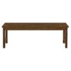 Modern Slat Top Solid Wood Patio Bench - Dark Brown - Image 2