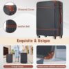20" Hardside Luggage With Cosmetic Case, 2 Piece Lightweight Suitcase Set With Spinner Wheels, Carry On Vintage Luggage - Black - Image 6