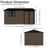 10'x12' Garden Sheds Outdoor Storage Sheds With Window - Brown - Image 2