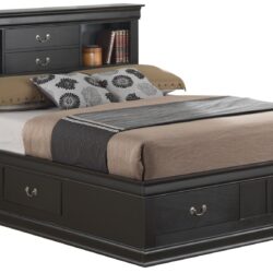 Louis Phillipe - Queen Storage Bed - Black
