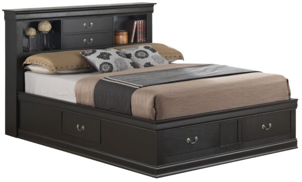 Louis Phillipe - Full Storage Bed - Black