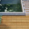 10 Piece Interlocking Deck Tiles Striped Pattern, Square Acacia Hardwood Outdoor Flooring For Patio, Bancony, Pool Side - Yellow - Image 14