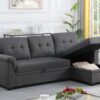 Lucca - Linen Reversible Sleeper Sectional Sofa With Storage Chaise - Dark Gray - Image 9