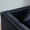 Contemporary Vertical Channel Tufted Velvet Sofa Loveseat Upholstered 2 Pieces Set With 4 Pillows - Black - Image 8