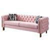 Chesterfield - Modern Tufted Velvet Living Room Sofa, 84.25''W Couch - Pink - Image 2