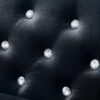 Wide Sofa With Jeweled Buttons Square Arm, 2 Pillows - Black - Image 9