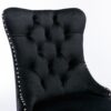 Nikki - Modern, High-End Tufted Solid Wood Contemporary Velvet Upholstered Dining Chair With Chrome Stainless Steel Plating Legs, Nailhead Trim (Set of 2) - Black / Chrome - Image 8