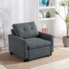 Hannah - Woven Convertible Armchair - Dark Gray - Image 7