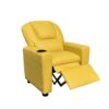 Marisa - Yellow Leather Kids Recliner Chair With Cupholder - Yellow - Image 2