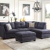 Laurissa - Linen Ottoman - Dark Blue - Image 4