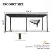 10 x 19 Ft Louver Pergola Frame & Louvers - Black - Image 12