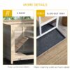 Pawhut - Indoor Rabbit Hutch With Wheels, Desk And Side Table Sized, Wood Rabbit Cage, Waterproof Small Rabbit Cage - Natural - Image 2